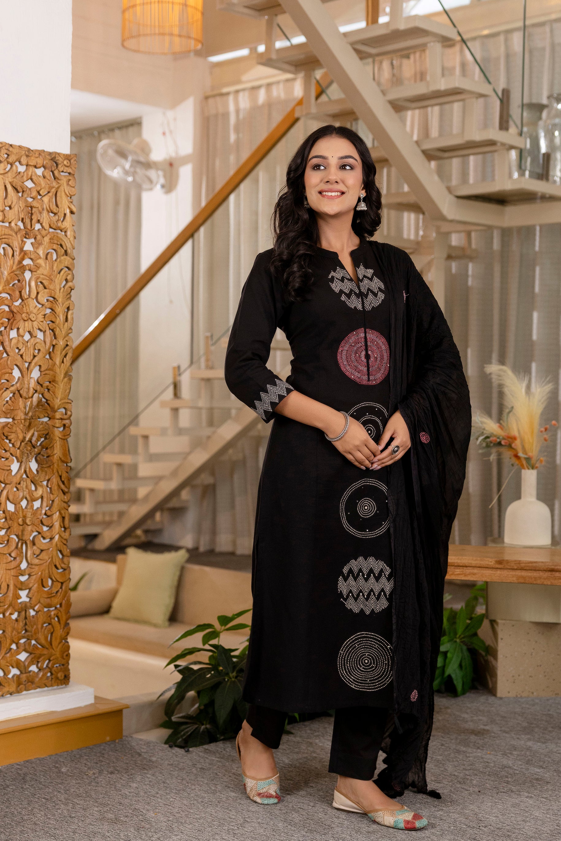 Black Mandala Suit Set