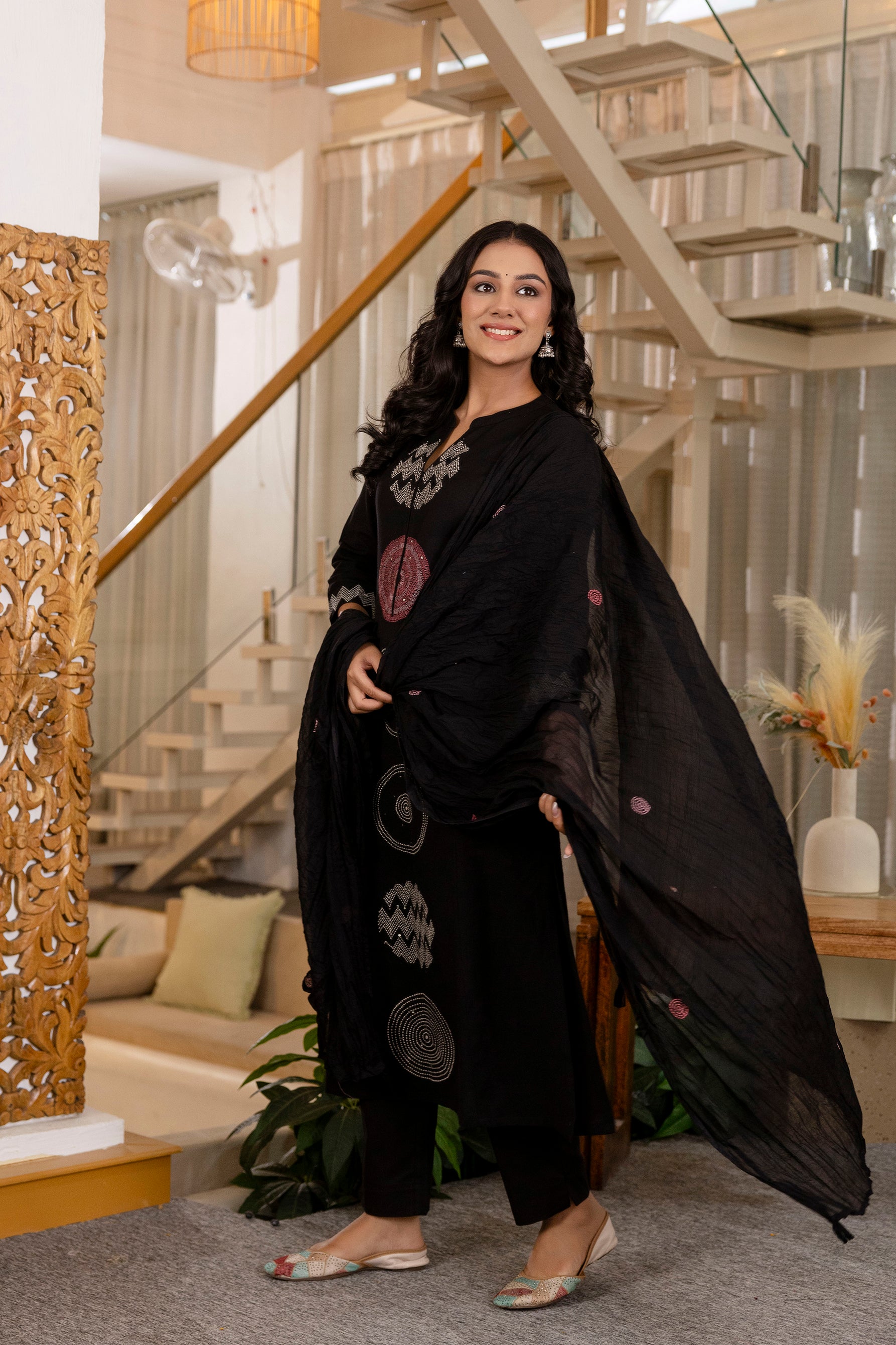 Black Mandala Suit Set