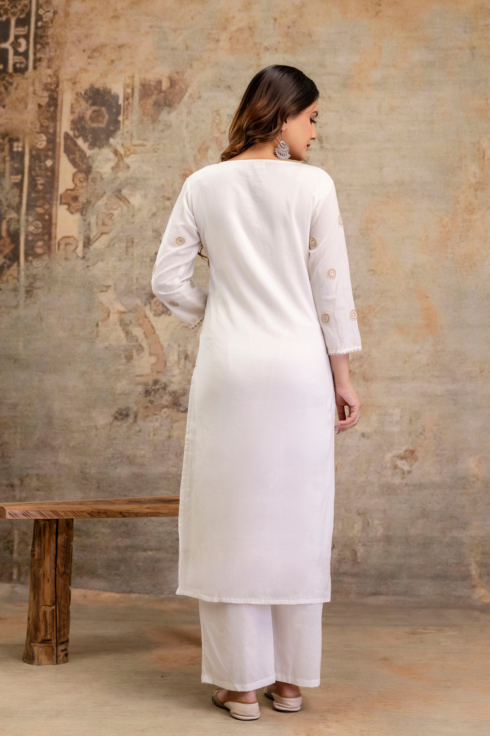 Safed Sunehri Suit Set