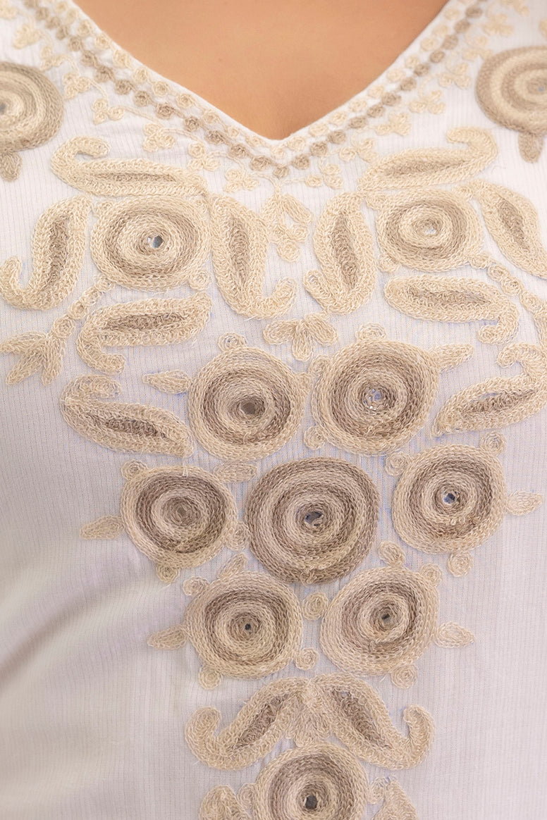 Safed Sunehri Suit Set