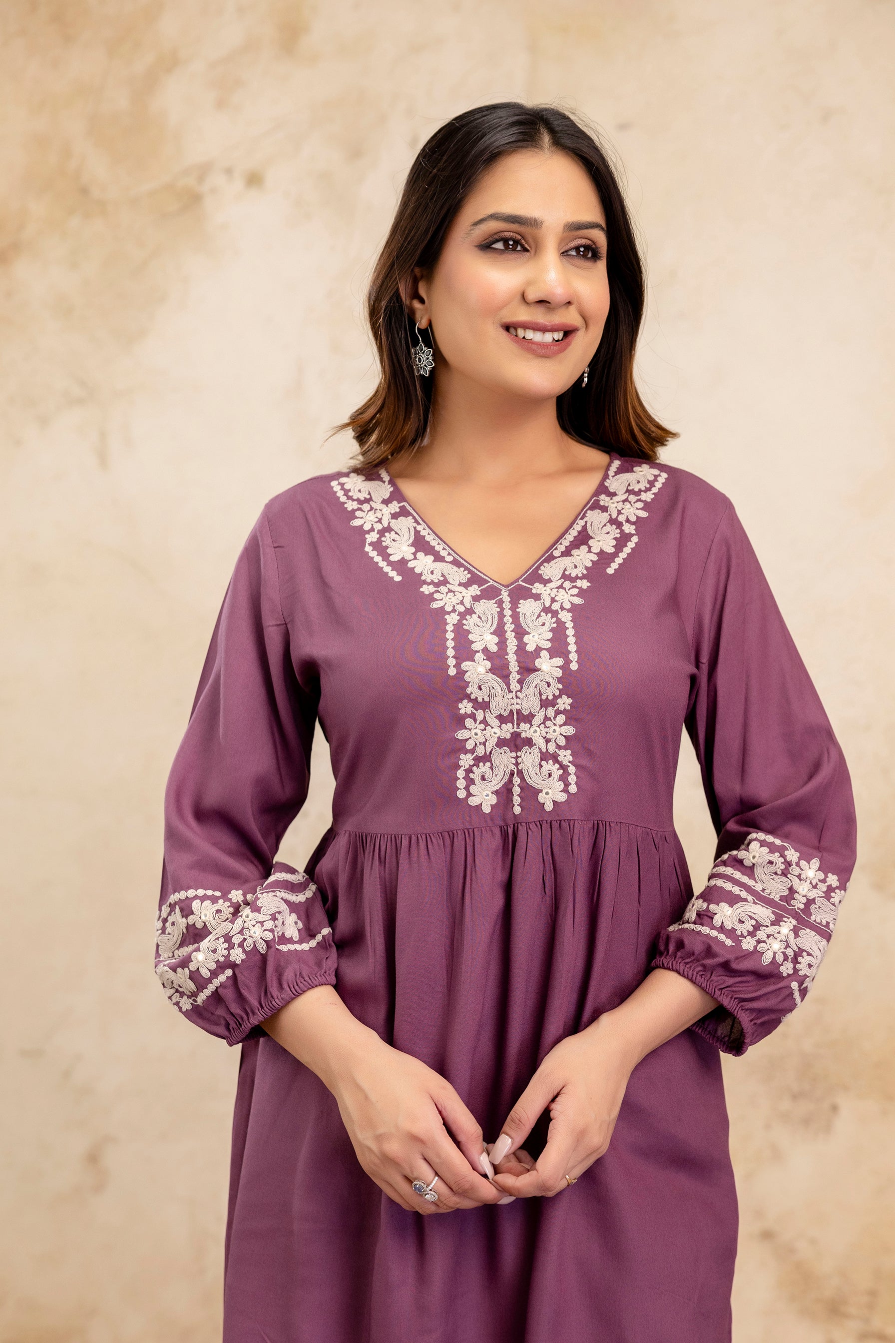 Noor Purple Peplum Set
