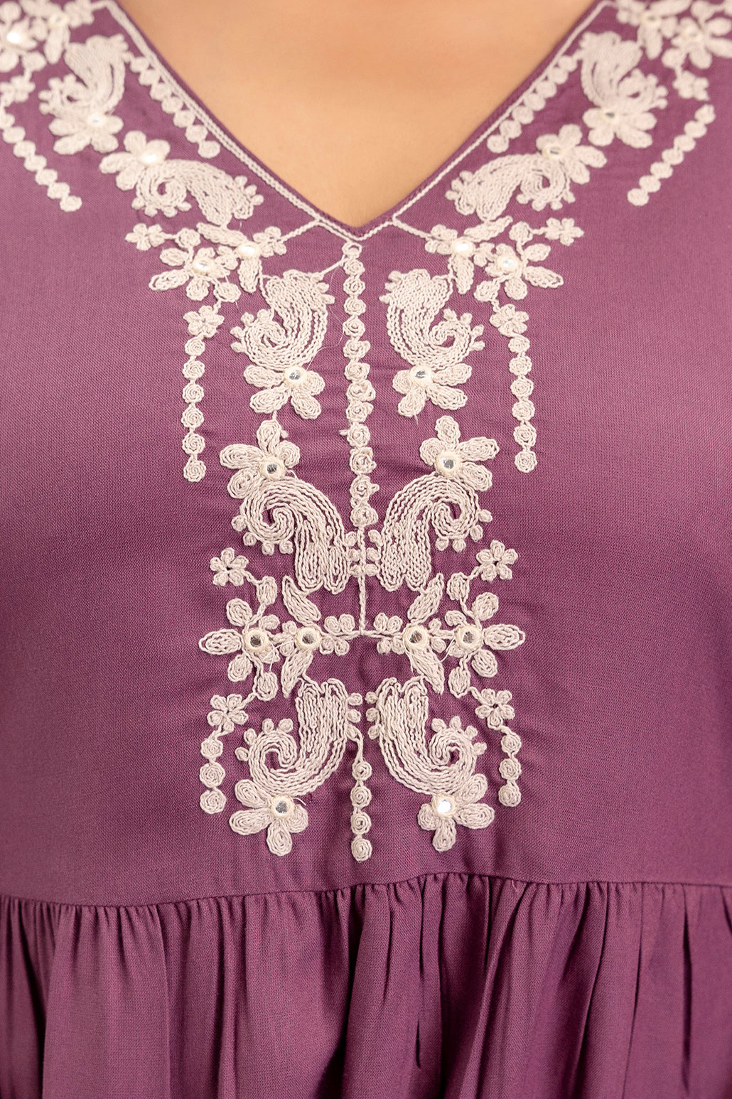 Noor Purple Peplum Set