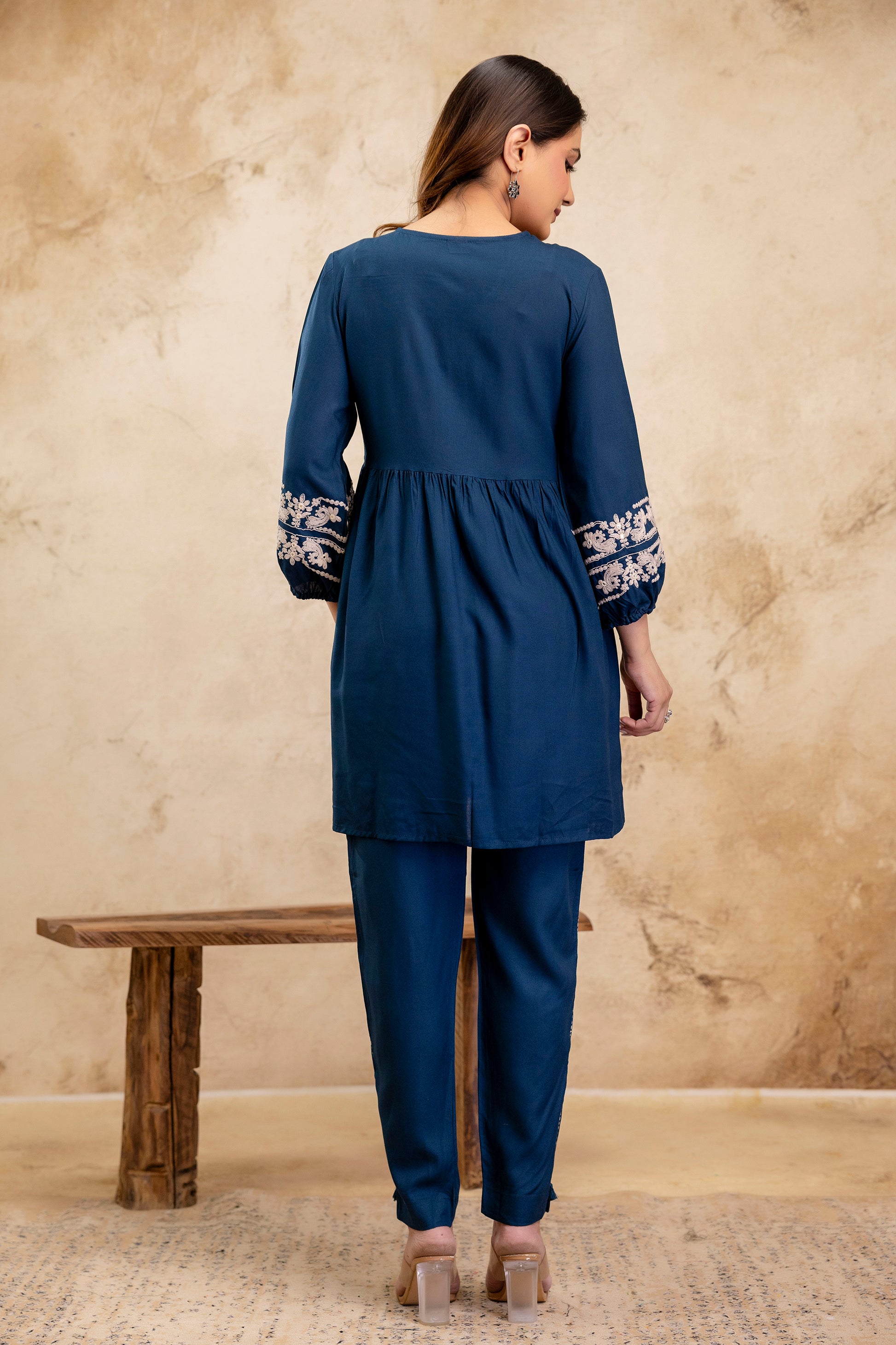 Noor Blue Peplum Set