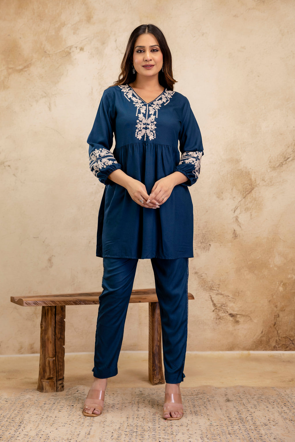 Noor Blue Peplum Set