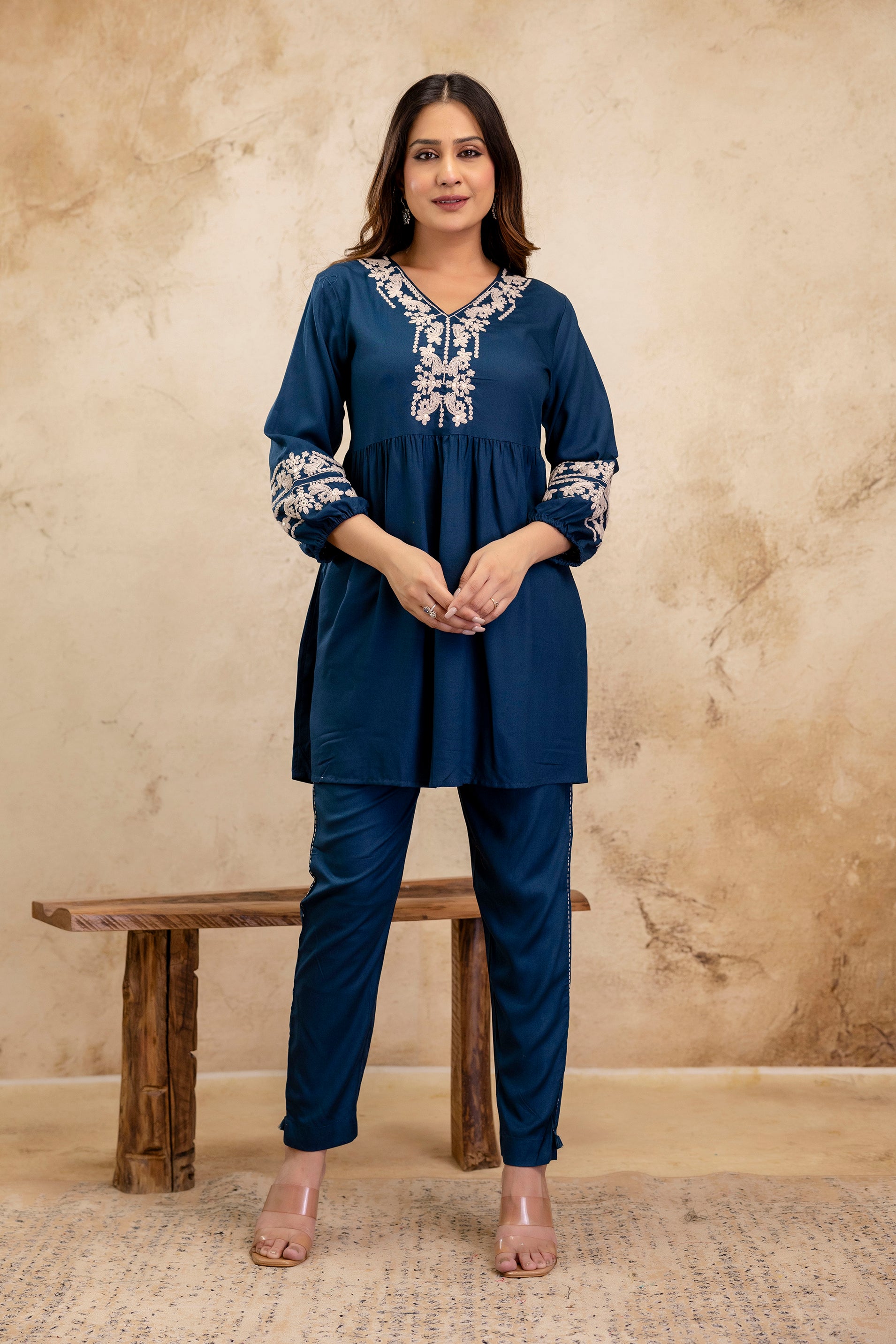 Noor Blue Peplum Set