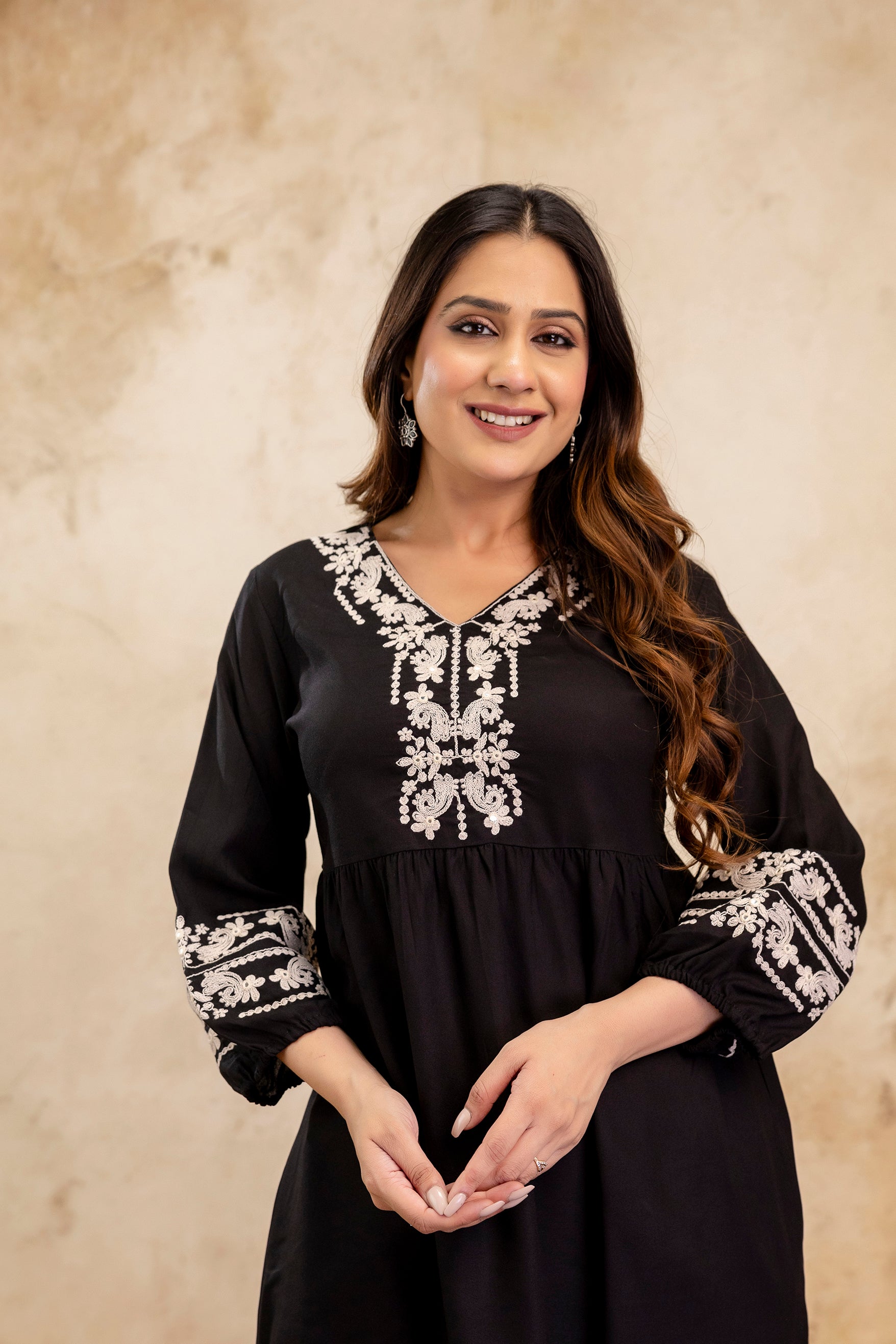Noor Black Peplum Set