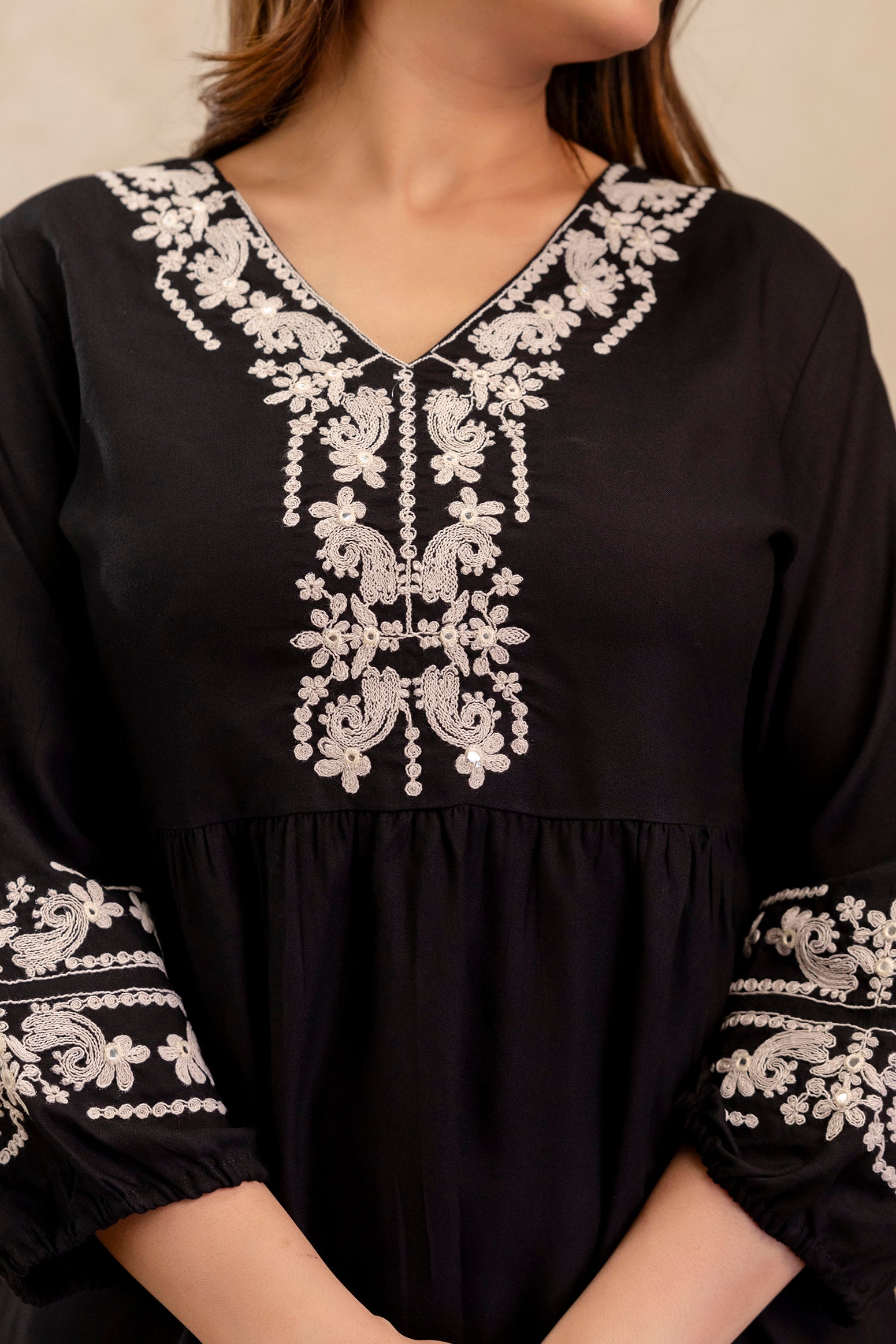Noor Black Peplum Set