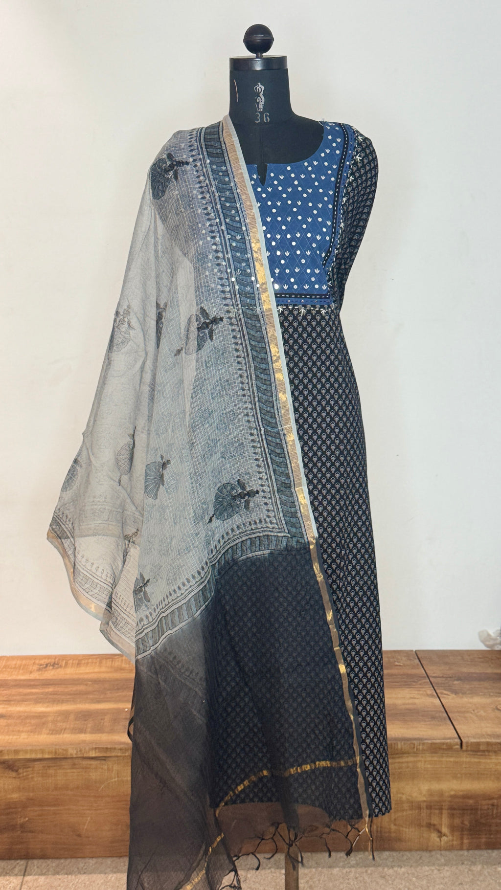 Dark Grey Unstitched Cotton Suit Set