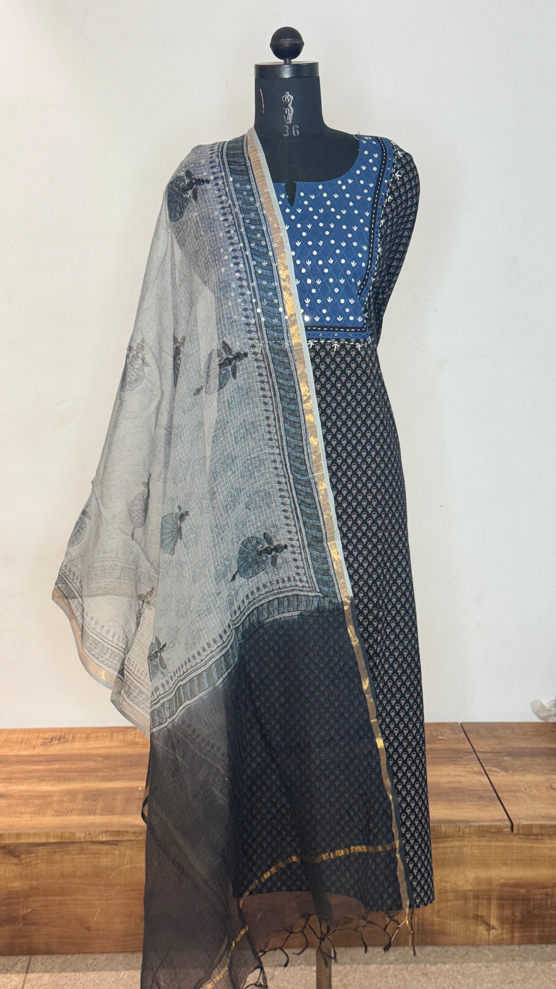 Dark Grey Unstitched Cotton Suit Set