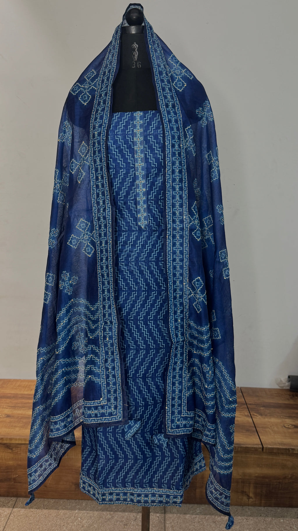 Royal Blue Unstitched Cotton Suit Set