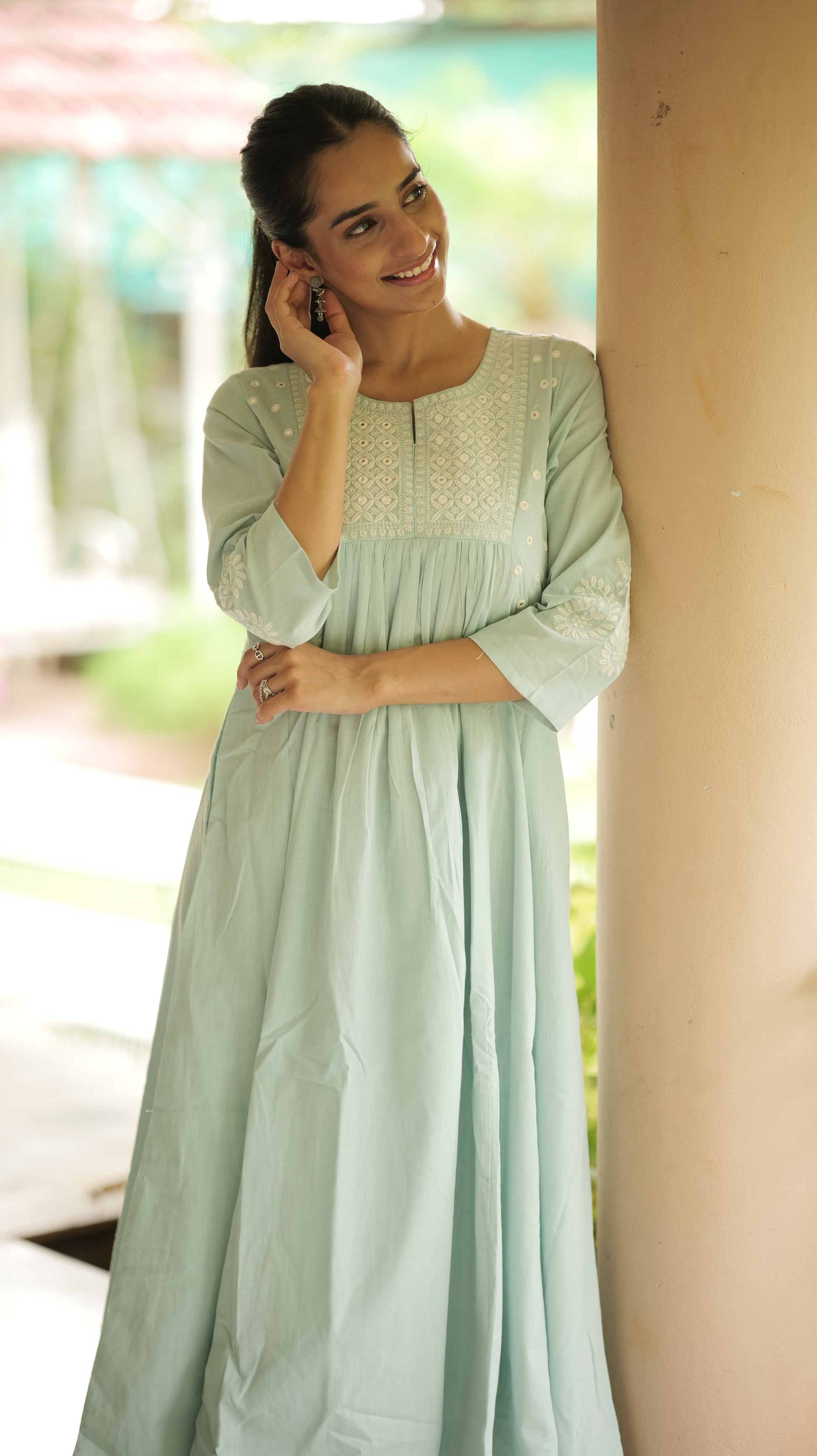 Serene Sky Cotton Suit