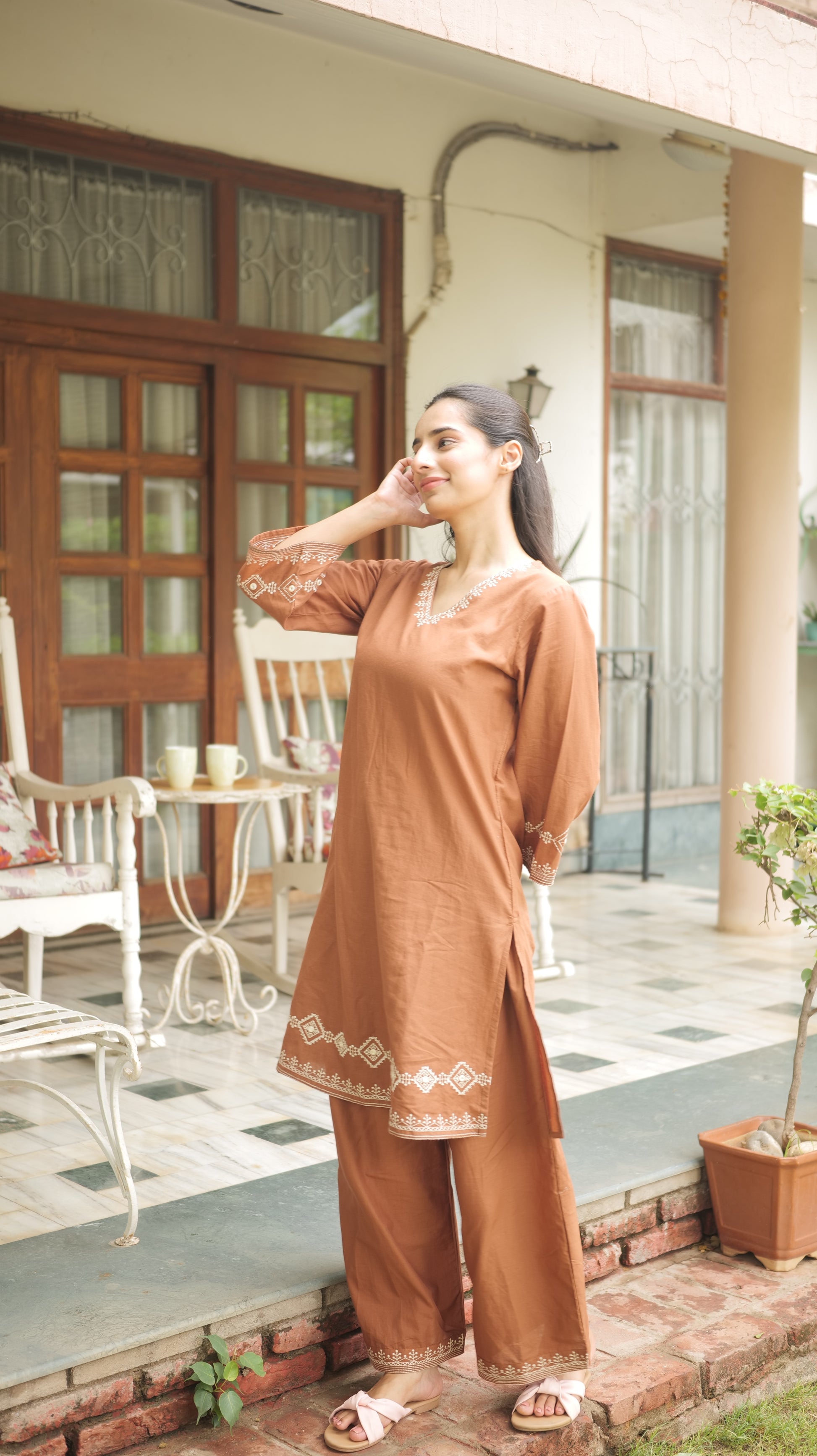 Earthy Brown Kurta Set