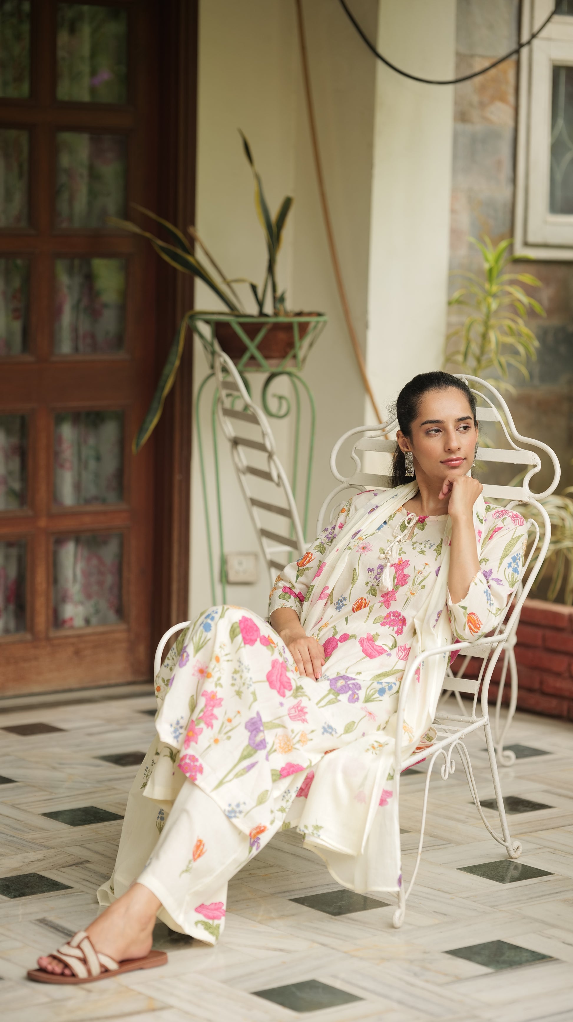 White Bloom Suit Set