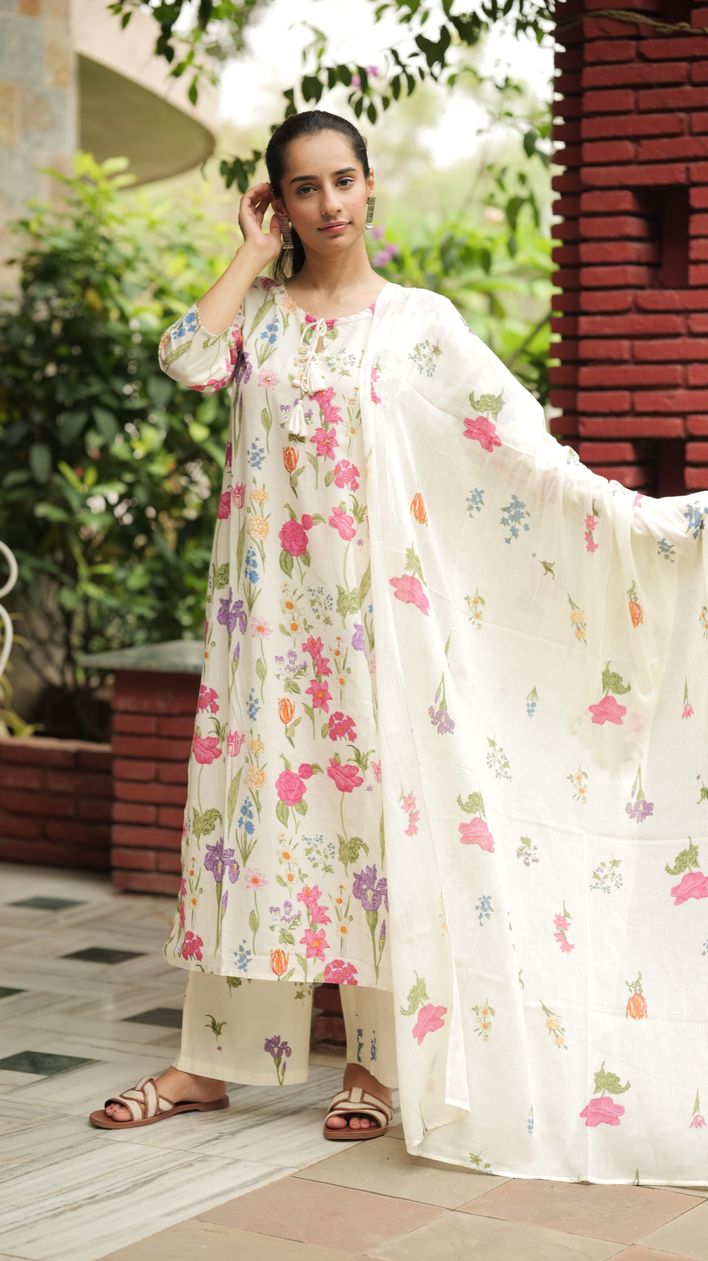White Bloom Suit Set